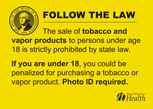 Tobacco Warning Sign